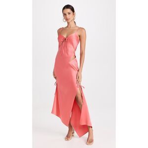 NWT Monse Satin Asymmetric Slash Slip Midi-Dress SIZE 6 $1490